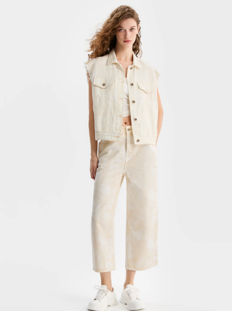 Printed Straight Leg Jeans